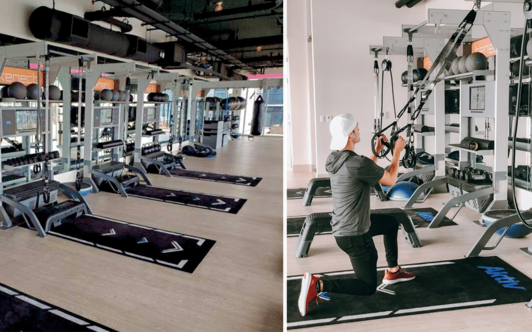 Aktiv Virtual Bay workout using Suspension Straps on Gym Rax at Kenect Nasvhille Fitness Center