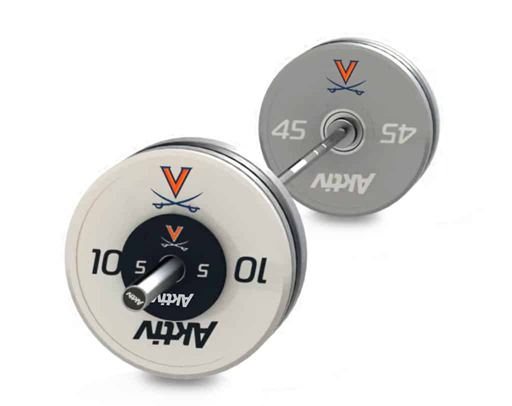 Custom Bumper Plates on Barbell